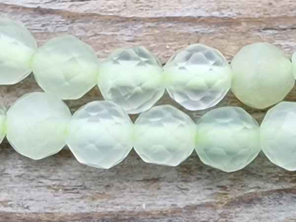 korean jade necklace faceted 3mm