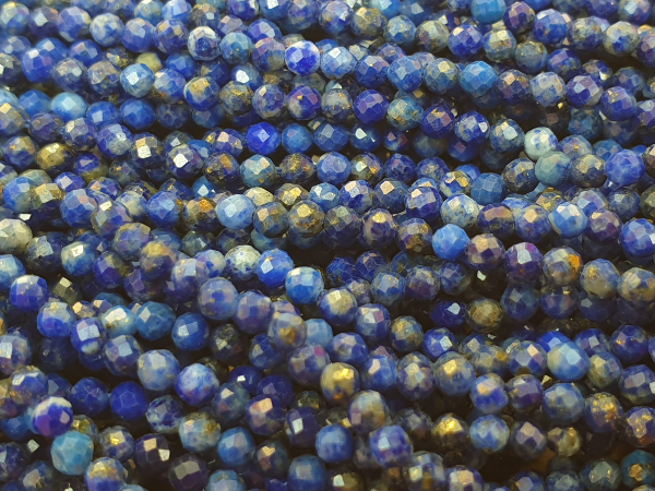 lapislazuli necklace faceted 2mm