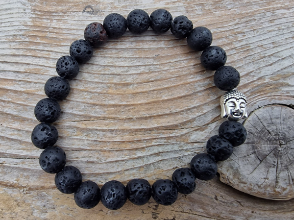 lava bracelet with Buddha 8mm