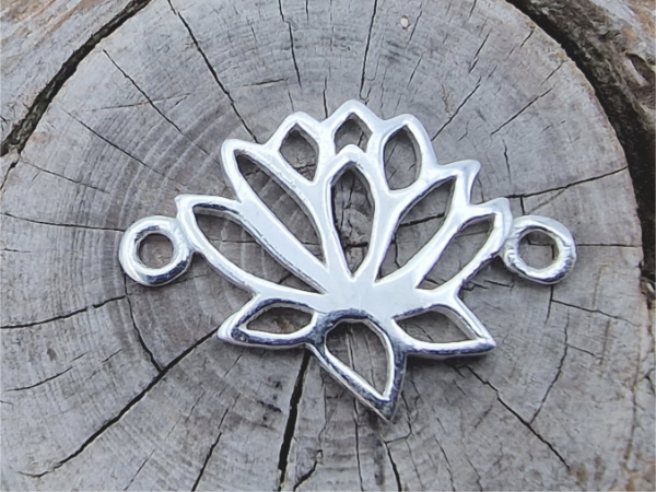 finding-link lotus 13x18mm, silver