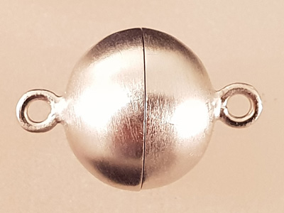 Magnetschliesse 8mm satiniert, Silber rhodiniert, geschlossen