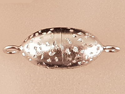 Magnetschliesse 8x22mm Stardust, Silber rhodiniert, geschlossen