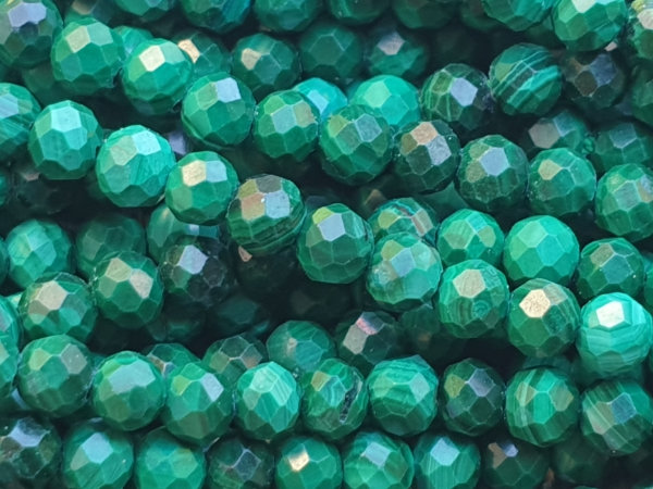 malachite necklace 3mm faceted