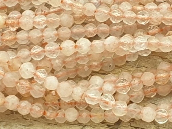 moonstone necklace faceted 2mm