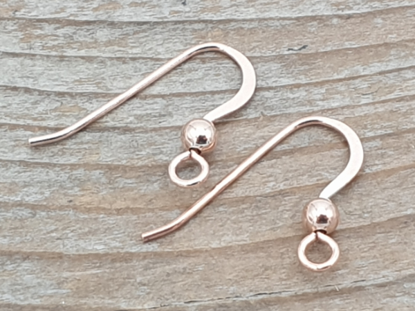 2 pcs earring 13mm, silver rose goldplated