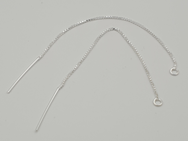 earring 100x0.7mm (2 pcs), silver