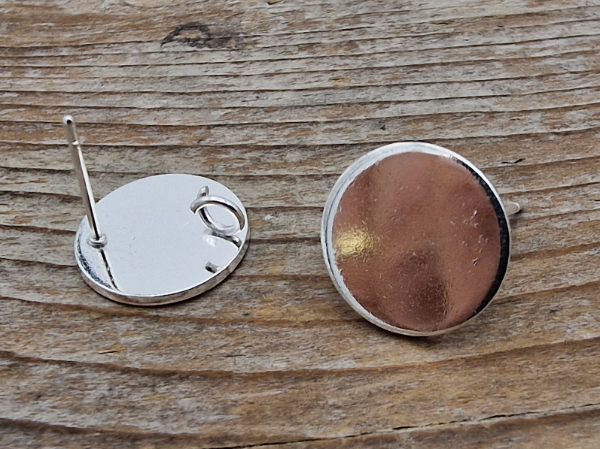 earring 12mm (2 pcs), stainless steel silver plated