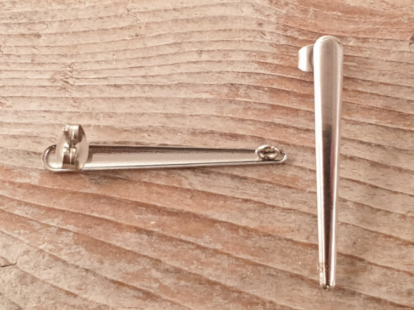 earring 35mm (2 pcs), stainless steel