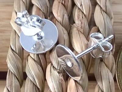 2 pcs earring 6mm, silver