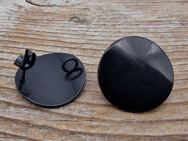 Ohrstecker 20mm (2 Stk), Edelstahl schwarz