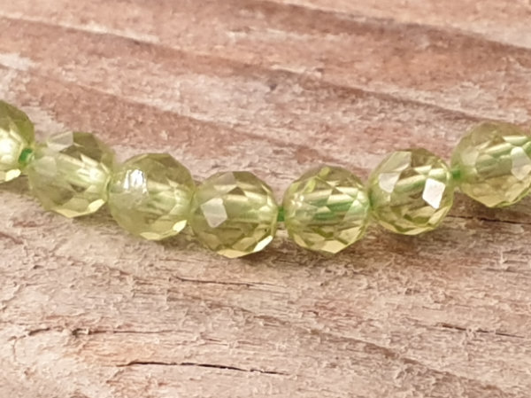 olivine (peridot) necklace faceted 3mm