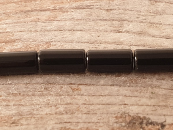 onyx necklace cylinder 4x8mm