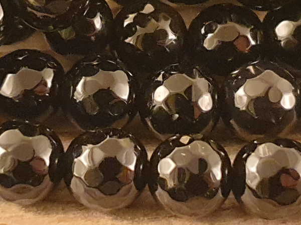 onyx necklace faceted 8mm