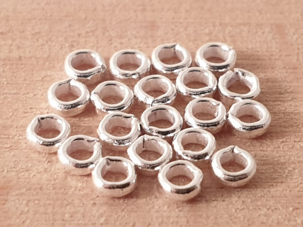 crimping bead 1.2mm, silver, 20 pcs