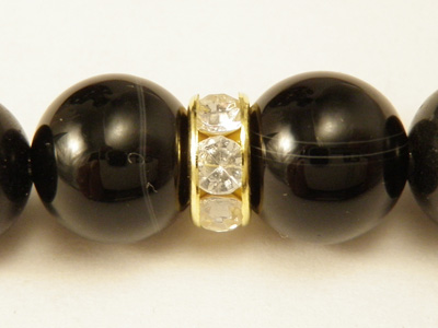 Zwischenteil Strass 8x3.5mm, Messing vergoldet