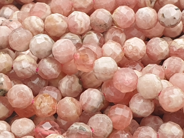 rhodochrosit necklace faceted 4mm
