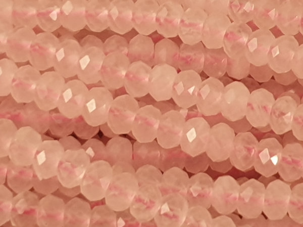 Rosenquarzkette facettiert 4x2mm