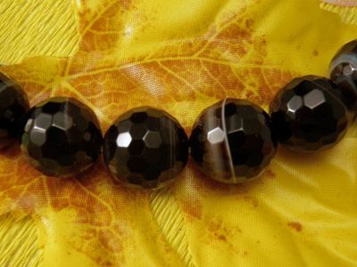 sardonyx necklace faceted 14mm