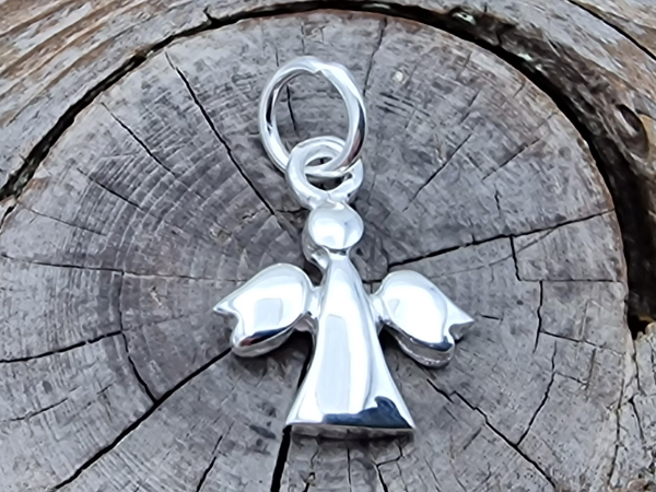 Charm Schutzengel 17mm, Silber