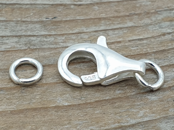 clasp 13mm silver w closed rings