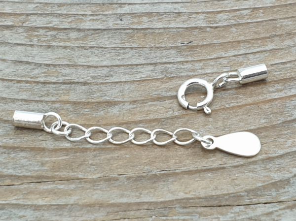 clasp with chain, id=1.5mm, silver