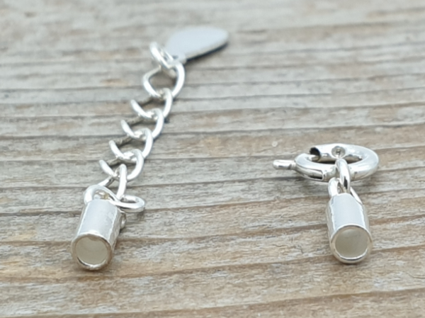 clasp with chain, id=1.5mm, silver