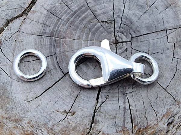 Schliesse 11mm Silber mit geschlossenen Ringen