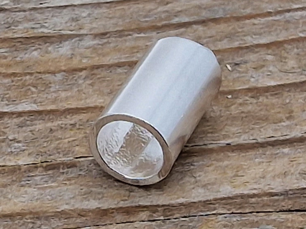 finding, tube 5x8mm, silver