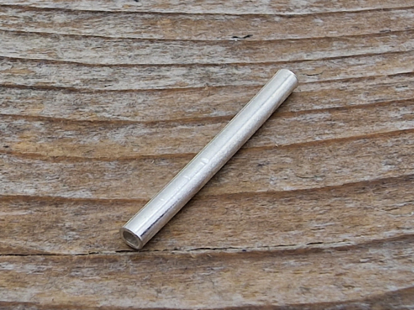 finding, tube 2x20mm, silver