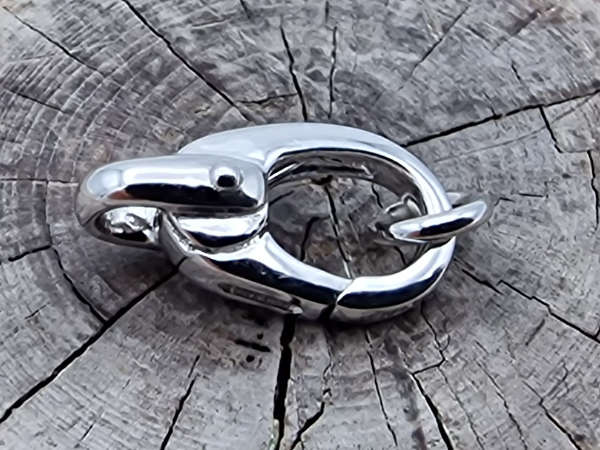 clasp 12mm silver rhodium plated