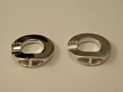 clasp 12x18mm silver rhodium plated