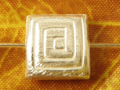 Zwischenteil, Schnecke quadratisch 10x5mm, Silber