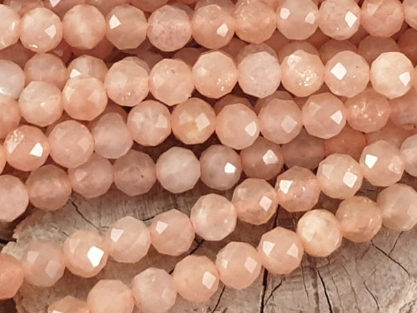 sunstone necklace faceted 3mm