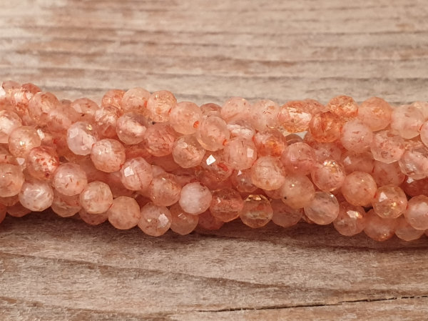 sunstone necklace faceted 2mm