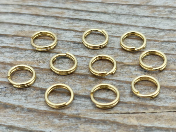 ring 5mm, stainless steel gold (10 pc)