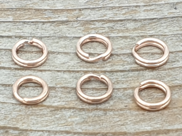 splitring 5mm, silver rosegold plated