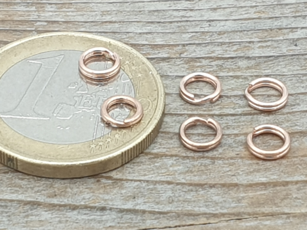 splitring 5mm, silver rosegold plated