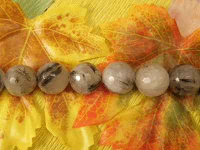 tourmalinequartz necklace faceted 14mm