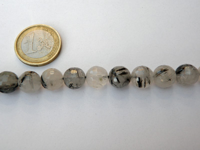 tourmalinequartz necklace faceted 10mm