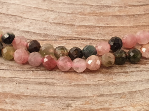 tourmaline necklace faceted 3mm