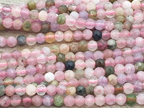 tourmaline necklace faceted 3mm