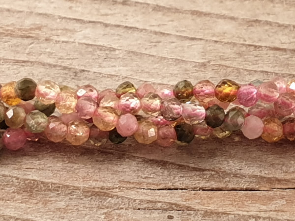 tourmaline necklace faceted 2mm