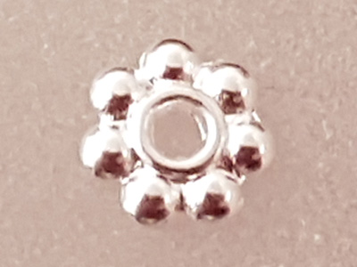 Zwischenteil, Blume 5.5x1mm, Metall versilbert