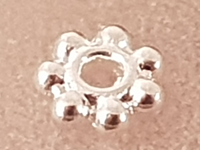 Zwischenteil, Blume 4.5x1.5mm, Metall versilbert