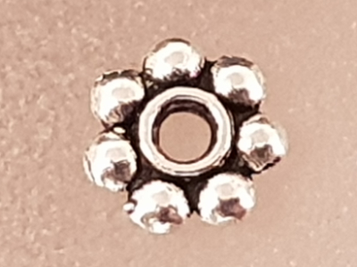 Zwischenteil, Blume 6x1mm, Metall Antik