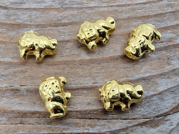 finding  elefant 8x5mm, silver gold plated