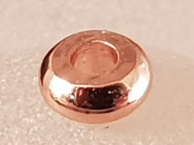 finding, disc 4x2mm, metal rosegold