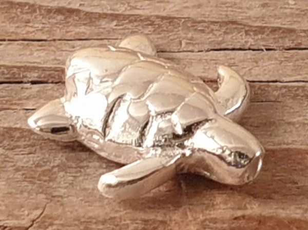 finding, turtle 11mm, silver