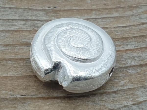 Zwischenteil, Schnecke 15mm, Metall versilbert