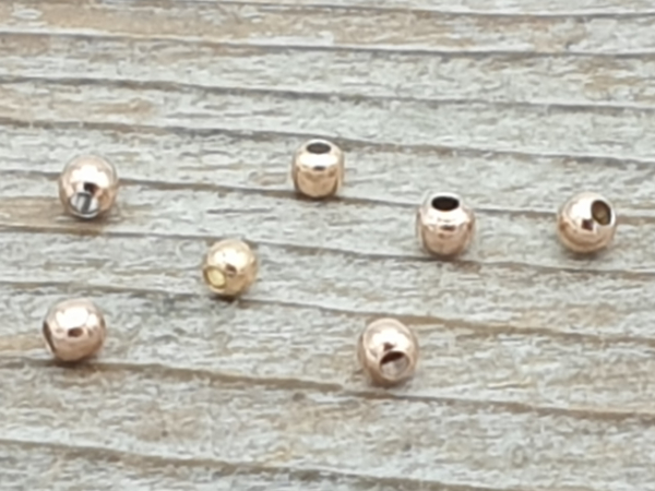 finding, 2mm, silver rosegold